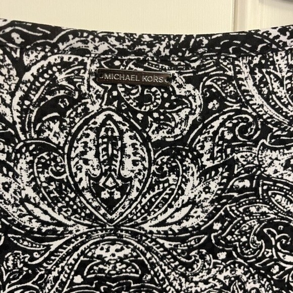 Michael Kors‎ Black Paisley Houndstooth Print Stretch Jersey Dress Size Medium - Picture 5 of 5